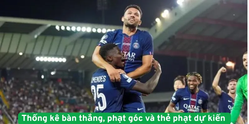Thống kê bàn thắng, phạt góc và thẻ phạt dự kiến